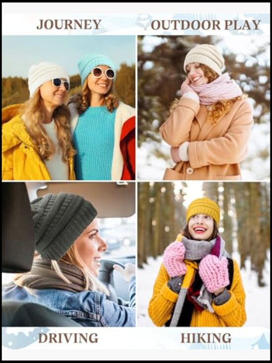 Warm Slouchy Knit Beanies - Acrylic Winter Hats main image 6